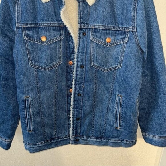 Madewell Oversized Denim Sherpa Lined Jacket Size Medium - Picture 3 of 11